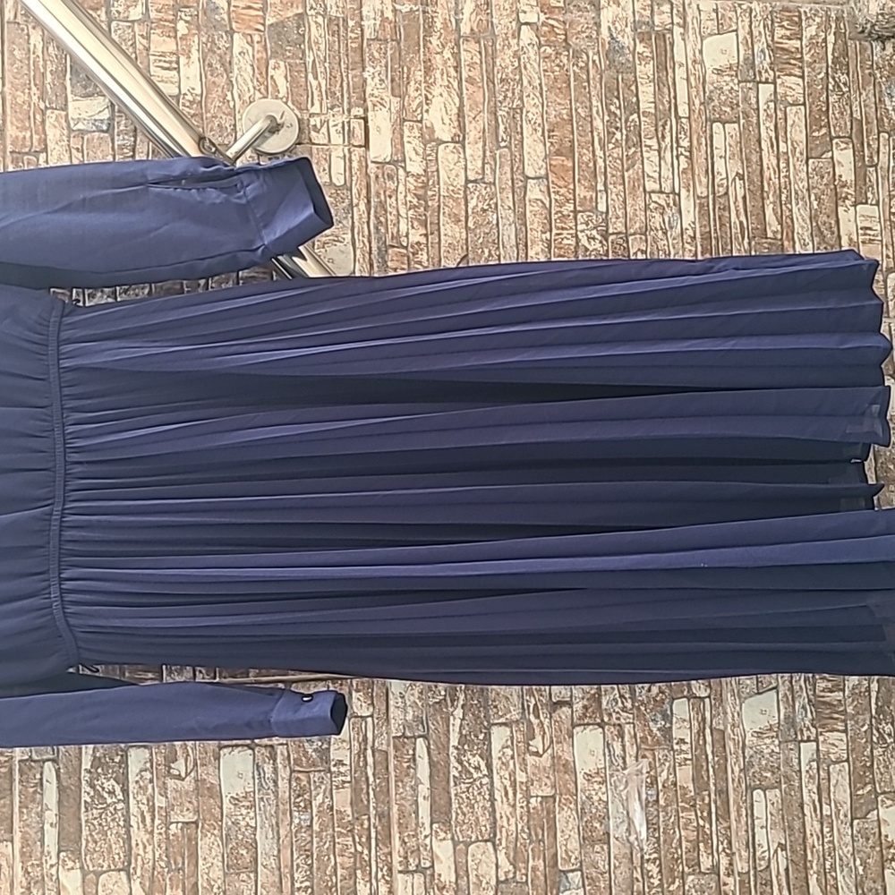 Chic Long Sleeve Navy Dress - Picture 12 of 12